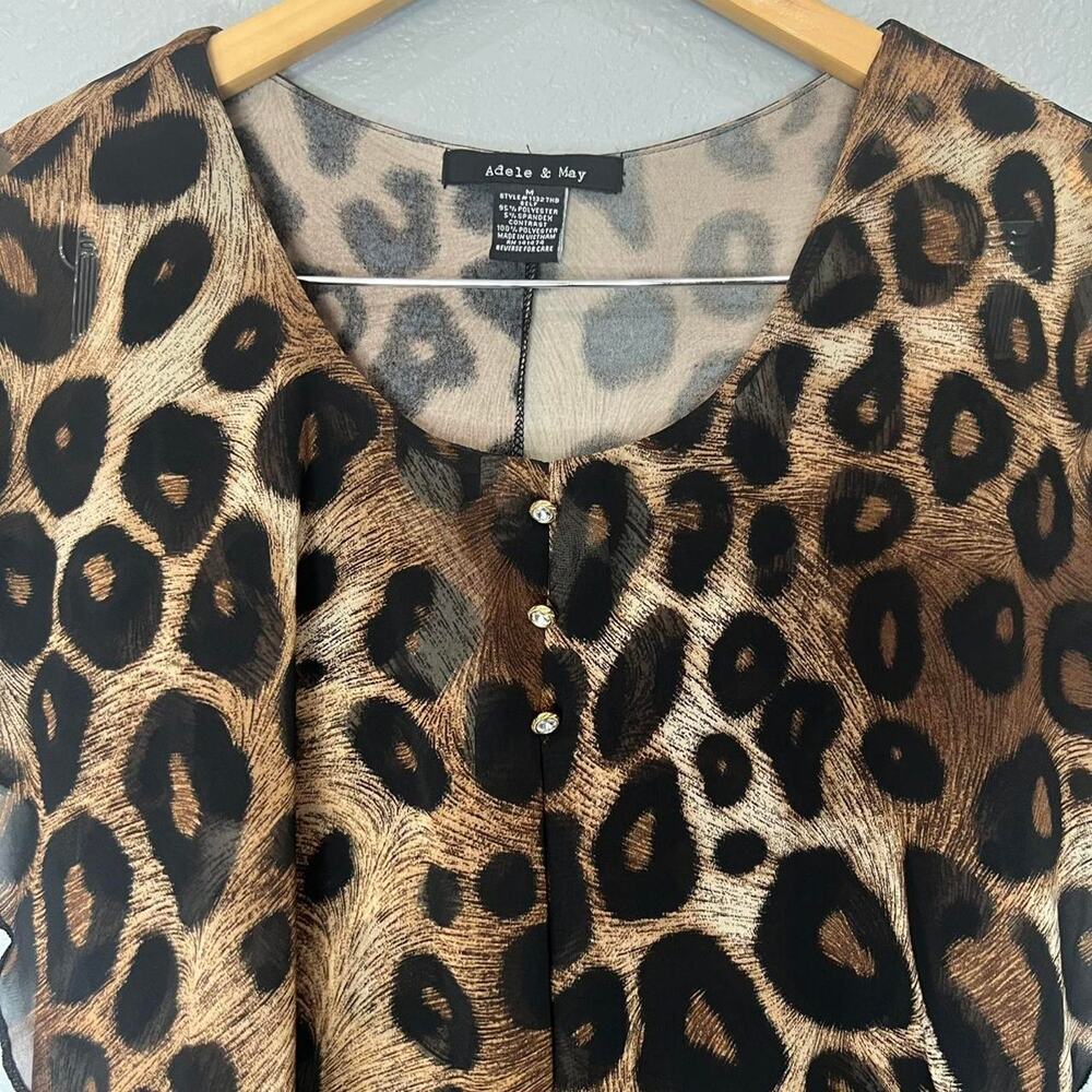 Adele & May leopard print ruffle layered top - Picture 3 of 7